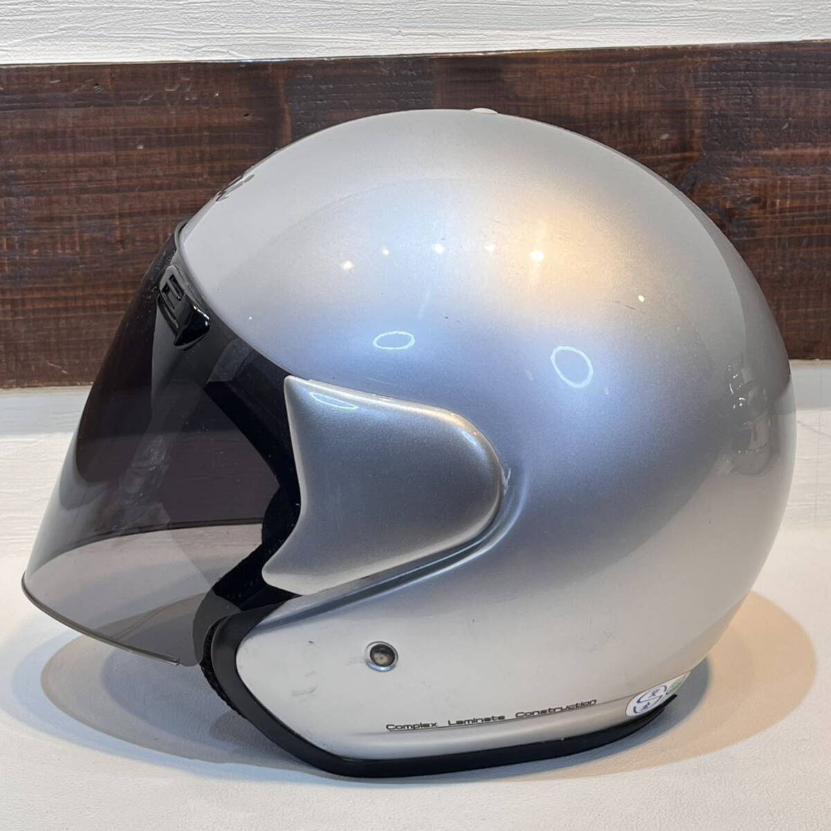 Arai Adsis-Z SZα 57〜58cm Mサイズ シルバー アライ アドシス ジェットヘルメット94年製 レトロ ヴィンテージ スモークシールドの画像5