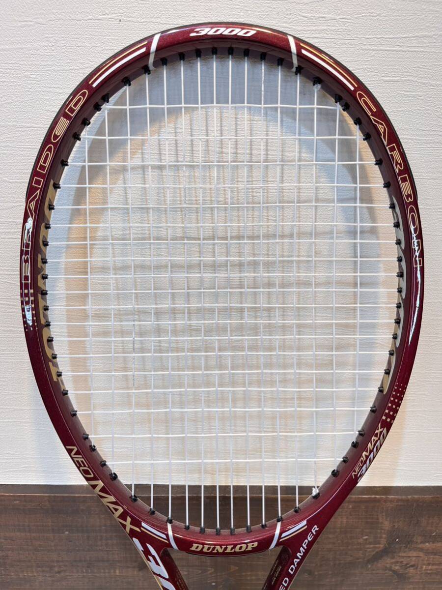 ◇希少・美品◇ DUNLOP NEO MAX 3000 G1 ダンロップ ネオマックス INJECTION MOULDED DAMPER BRAIDED CARBON 硬式テニスラケット の画像3