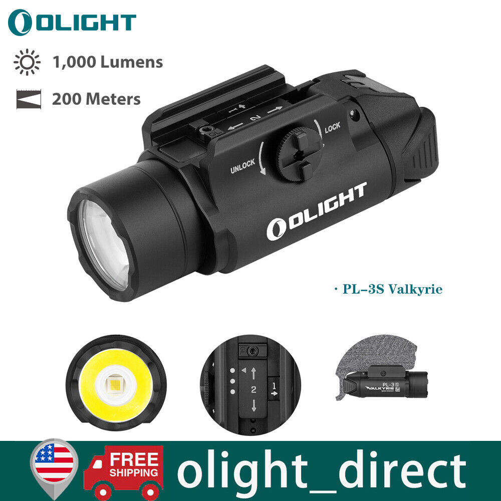 Olight PL-3S Valkyrie Black Rail Mount 1000Lumen Weaponlight Tactical Flashlight 海外 即決