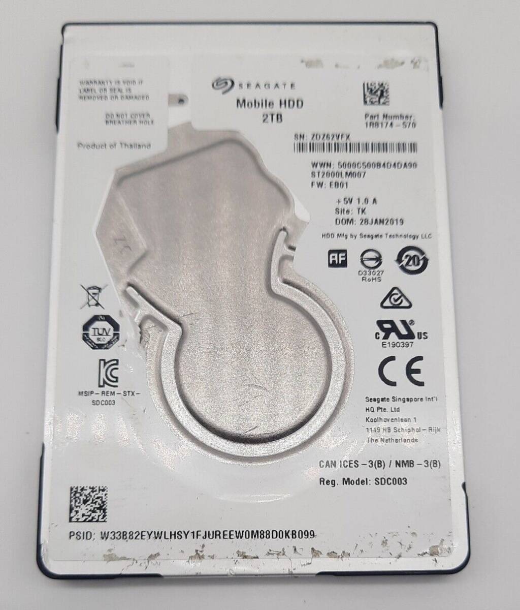 Seagate Mobile ST2000LM007 2 TB 2.5" SATA 6Gb/s Laptop HDD 7mm OEM 海外 即決_Seagate Mobile ST2 2