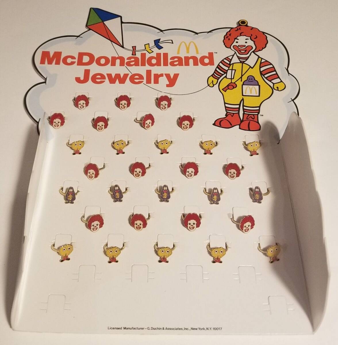 1979 McDonaldland Jewelry Counter Display With 30 Rings, Original Box&Banner NOS 海外 即決_1979 McDonaldland 3