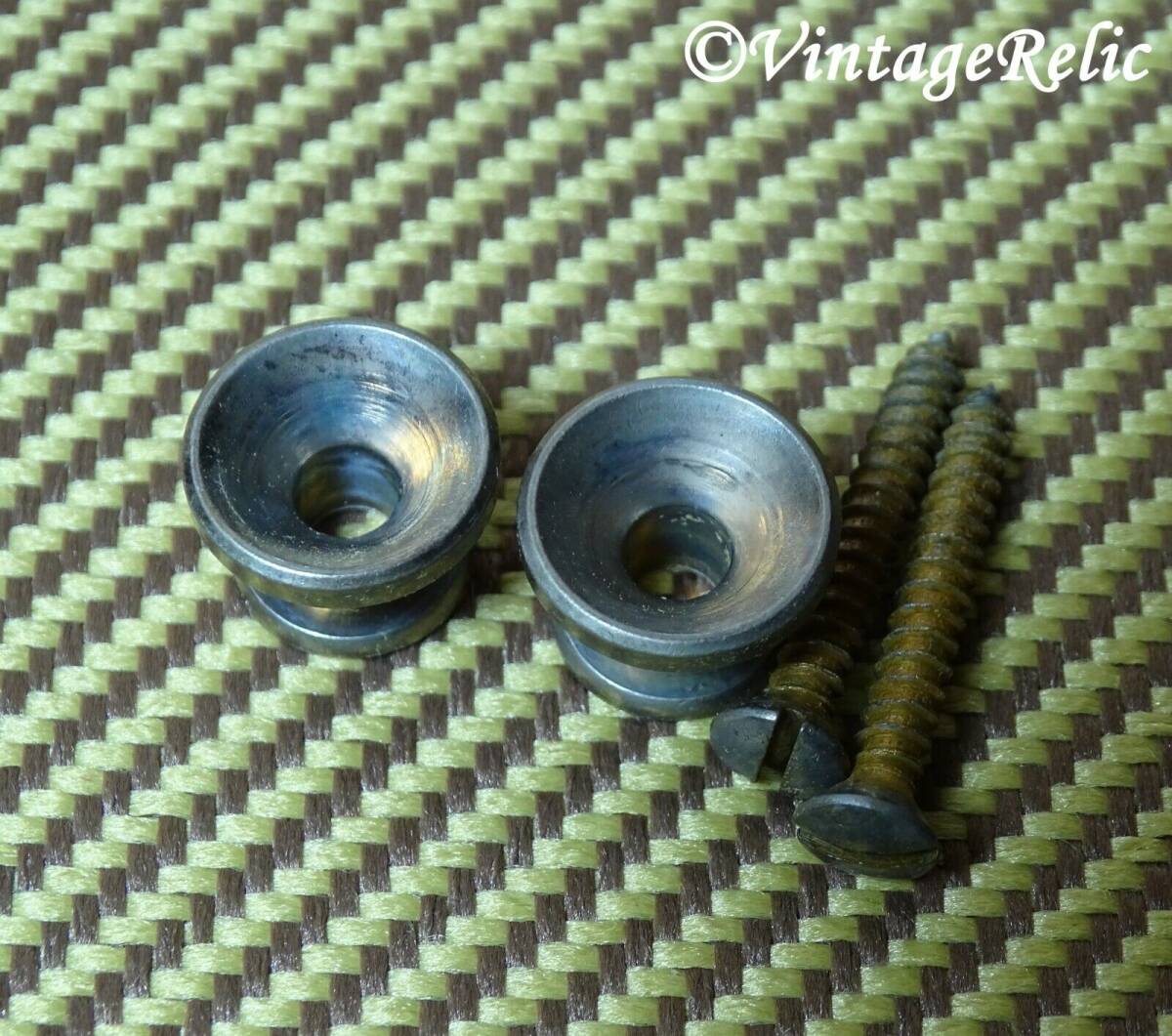 Strap Buttons pair aged RELIC fits Fender USA 52 1952 Tele Esquire 51 Nocaster 海外 即決_Strap Buttons pair 3