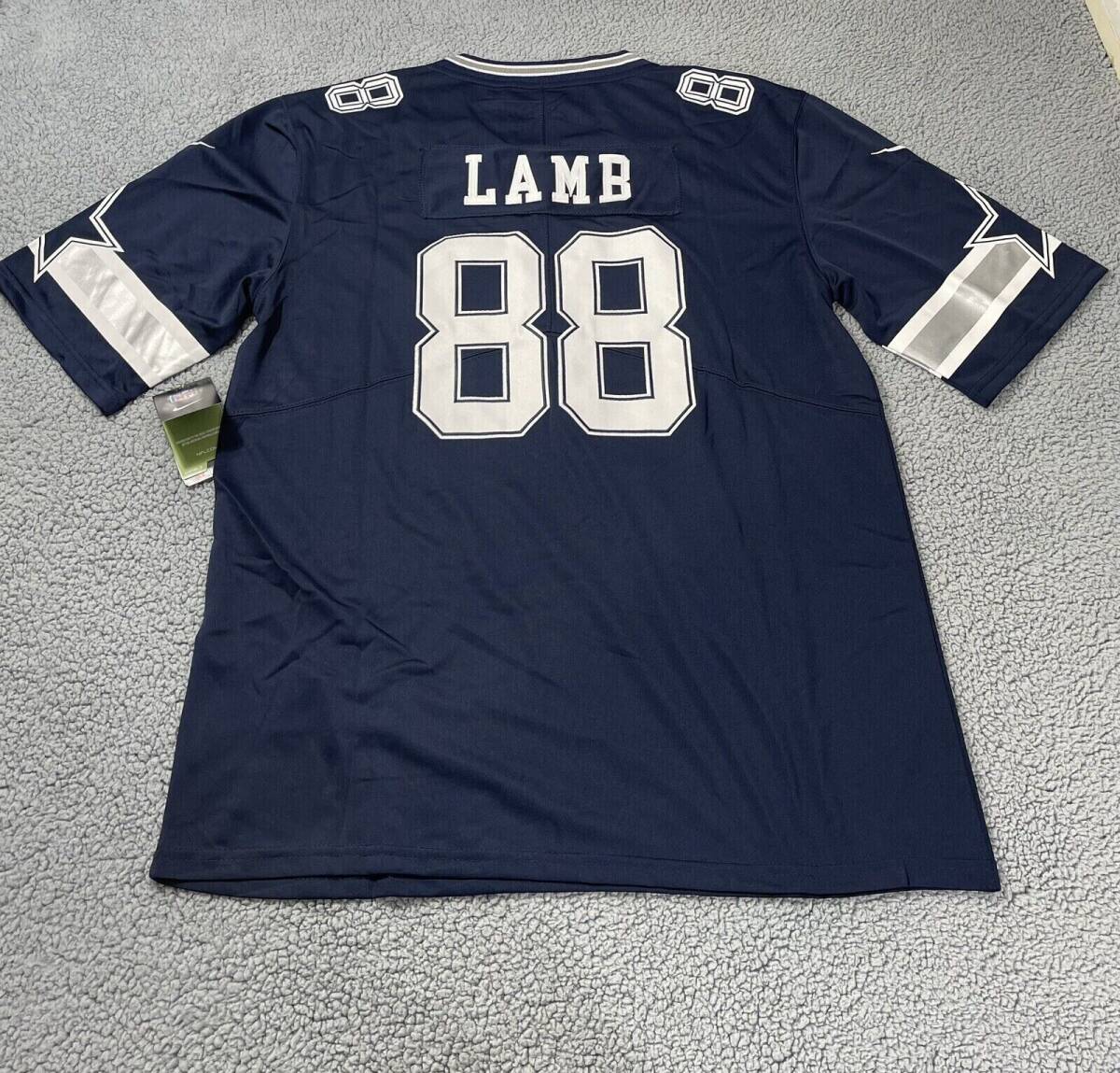 Dallas Cowboys CeeDee Lamb Jersey Blue 2XL XXL #88 Stitched NEW Football NFL Big 海外 即決の画像1