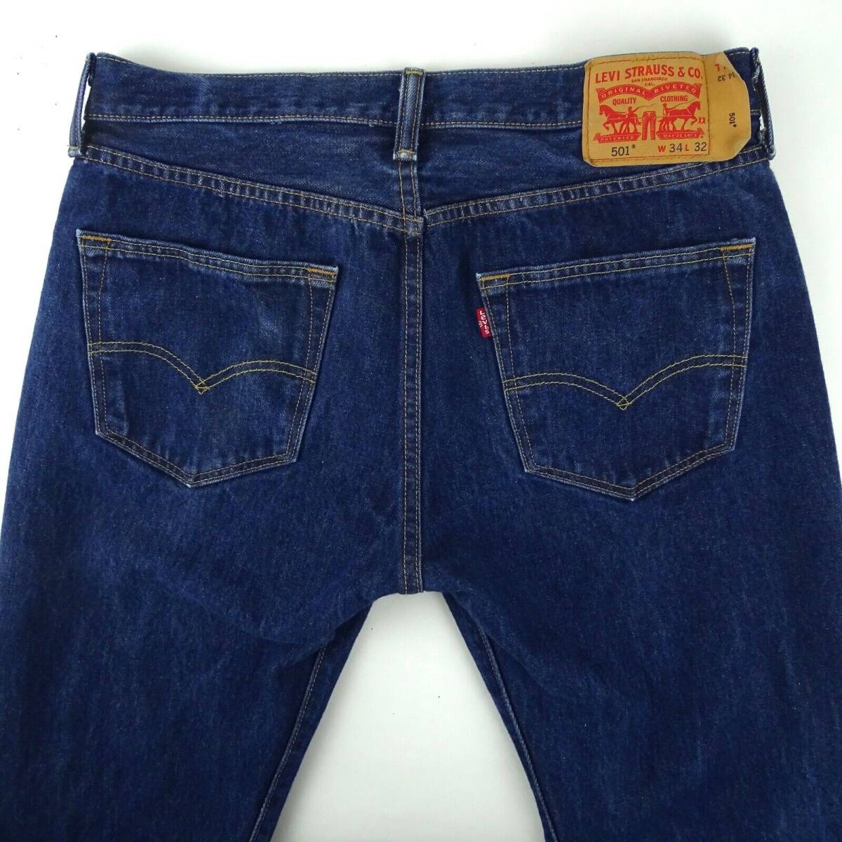 Levis 501 Straight Leg Button Fly All Cotton Jeans Mens W34 x L31.5 Measured 海外 即決_Levis 501 Straight 6