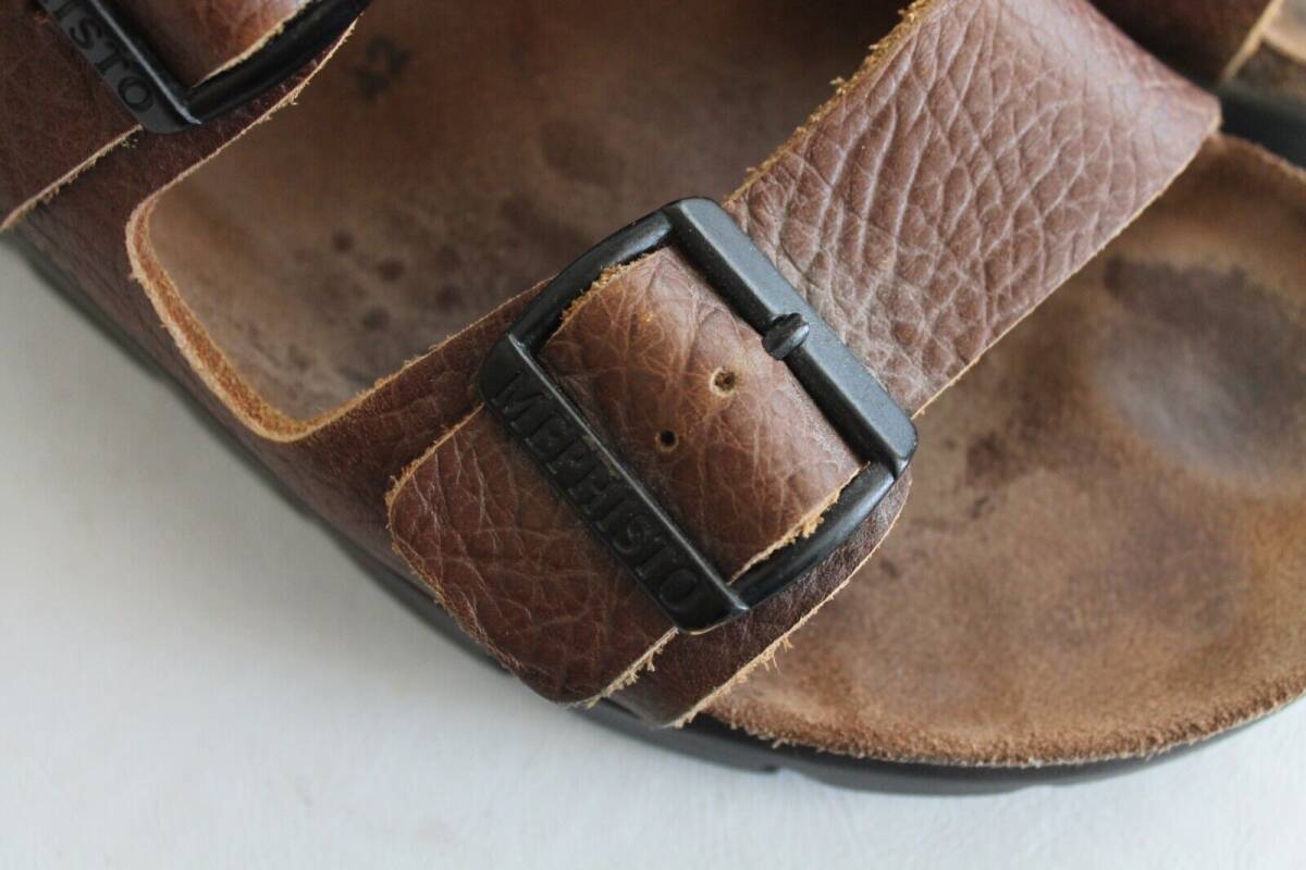 Mephisto Zonder Men's Brown Leather Slip On Slides Sandals Shoes Size EU 42 US 8 海外 即決_Mephisto Zonder Me 1