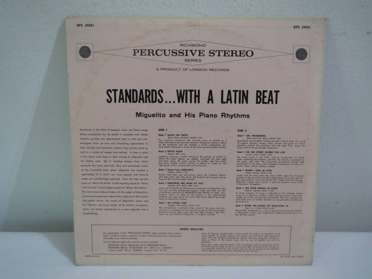 Miguelito And His ピアノ Rhythm Standards With A Latin ビート / バイナル LP Record Album 海外 即決_Miguelito And His 5