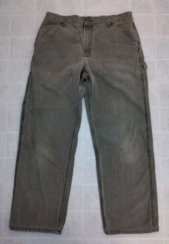 Vintage Carhartt Carpenter Pants Olive Green USA Made Mens 34x30 Distressed Work 海外 即決_Vintage Carhartt C 2