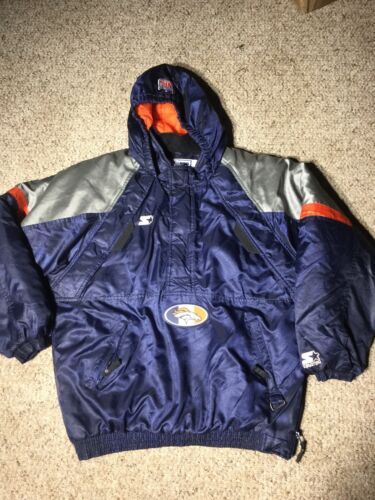 DENVER BRONCOS Vtg 90s STARTER Hoodie Hood Pull Over PRO LINE Jacket coat Medium 海外 即決