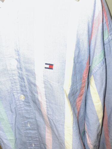 Yahoo!オークション - Vintage Tommy Hilfiger Stripe Dress Shirt Men...