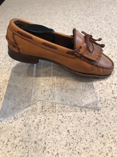 Allen Edmonds Everson Kilted Loafer Sz 7.5 EEE Tan/Brown Leather Slip On Casual 海外 即決の画像8