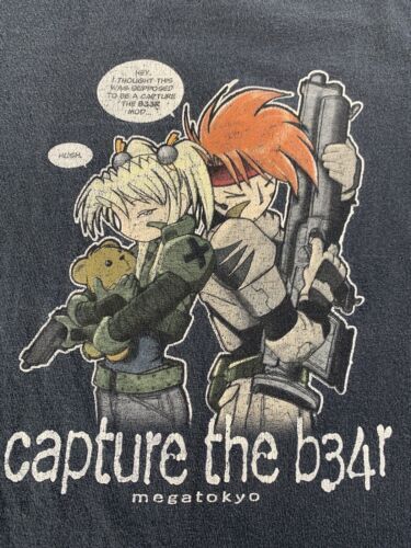 Vintage Anime MegaTokyo *Capture The B34R* T Shirt Men's Size S 海外 即決