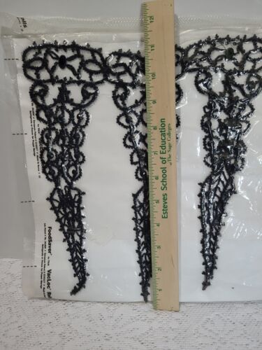 ANTIQUE Victorian BLACK Victorian Beaded Trim Dress Remnants Trim 海外 即決_ANTIQUE Victorian 4