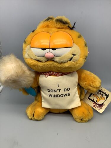 Vtg Garfield Daikin Plush Cat Cartoon Strip Cleaning Lady "I Dont Do Windows" 海外 即決_Vtg Garfield Daiki 1