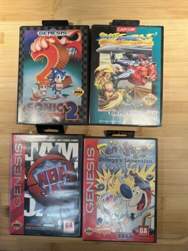 Sega Genesis Game Lot CIB Sonic 2 NBA Jam Street Fighter 2 REN And Stimpy 海外 即決_Sega Genesis Game 1