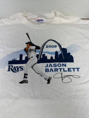 Tampa Bay Rays Jason Bartlett Men's 2009 T Shirt White Size XL Huge Rays Fans 海外 即決_Tampa Bay Rays Jas 2