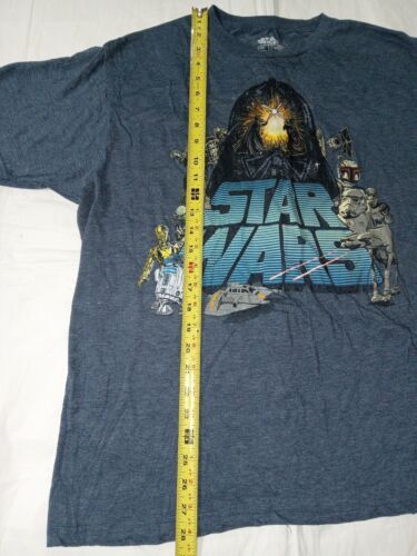 Star Wars Blue T Shirt Men's XL Darth Vader Yoda R2D2 C3PO Mad Engine 海外 即決_Star Wars Blue T S 4