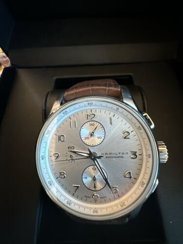 HAMILTON JAZZMASTER MAESTRO H327160 CHRONOGRAPH SILVER DIAL AUTOMATIC WATCH ? 海外 即決_HAMILTON JAZZMASTE 2