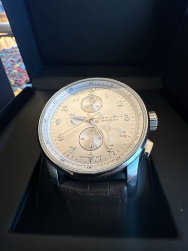 HAMILTON JAZZMASTER MAESTRO H327160 CHRONOGRAPH SILVER DIAL AUTOMATIC WATCH ? 海外 即決_HAMILTON JAZZMASTE 1