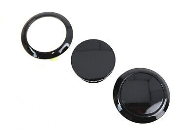 Flush Mount Gas Cap & Left Side Tank Cap Kit Black fits Harley Davidson 海外 即決