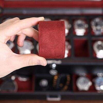 ROTHWELL 12 Slot レザー Watch Box with Valet Drawer - 12 ブラック/レッド 海外 即決_ROTHWELL 12 Slot レ 8