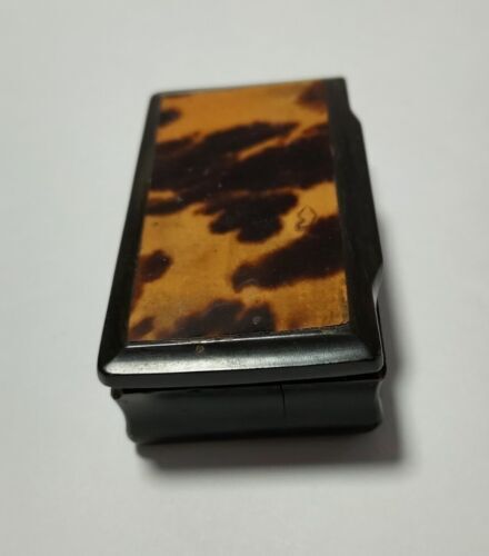 19th Century Antique Horn & Faux Tortoise Shell Veneer Hinged Lid Snuff Box 海外 即決_19th Century Antiq 5