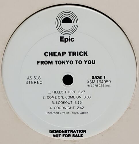 Cheap Trick - From Tokyo To You - Used プロモ Only LP - US 1978 Epic 海外 即決_Cheap Trick - From 6