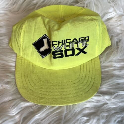 Vintage 90s MLB Chicago White Sox Nylon Snapback Hat Cap Logo Neon 海外 即決_Vintage 90s MLB Ch 1