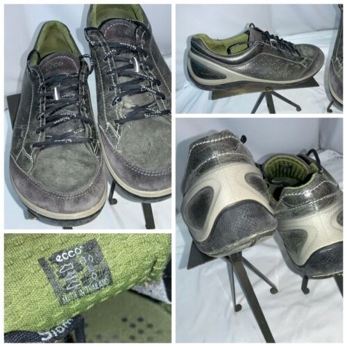 エコー Biom Sneakers Shoes Sz 9 Men EU43 グレー Yak レザー Mint Cond YGI J1S-66 海外 即決