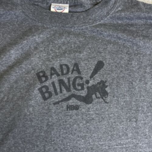 Vintage HBO The Sopranos Bada Bing T-Shirt Mens Large Gray Y2K Promo 2000's 海外 即決_Vintage HBO The So 7