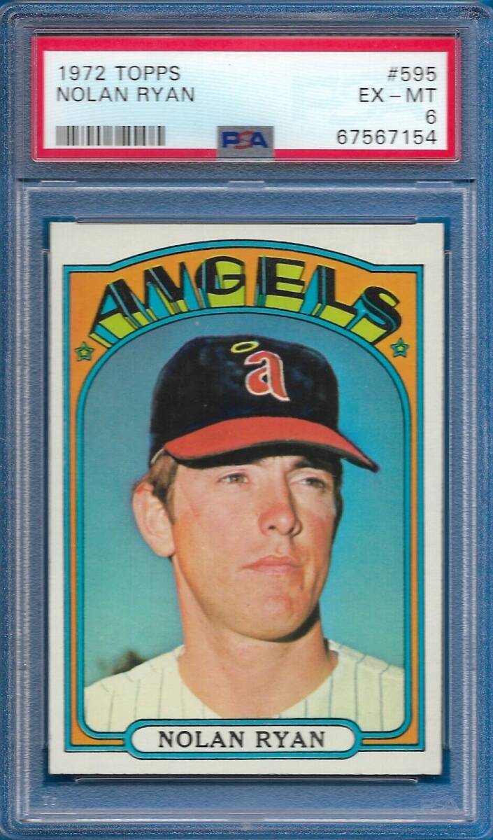 1972 Topps Nolan Ryan Card Semi-High #595 Los Angeles Angels EX-MT PSA 6 海外 即決_1972 Topps Nolan R 1