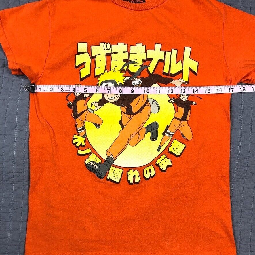 Naruto Shippuden Shirt Adult Small Orange Anime Graphic Vintage 2002 Y2K Rare 海外 即決