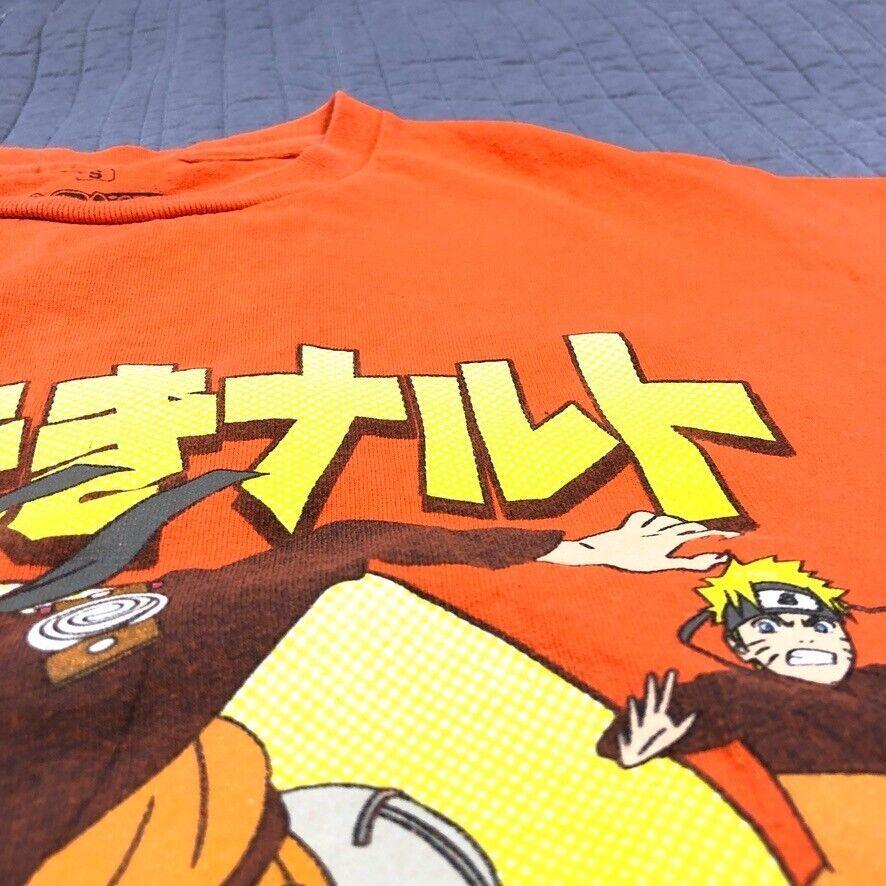 Naruto Shippuden Shirt Adult Small Orange Anime Graphic Vintage 2002 Y2K Rare 海外 即決