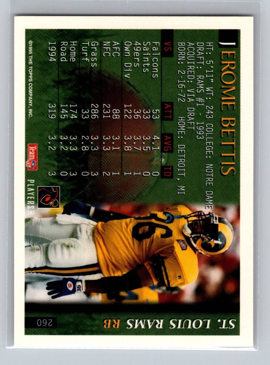 1995 Bowman Jerome Bettis #260 - Los Angeles Rams 海外 即決_1995 Bowman Jerome 1