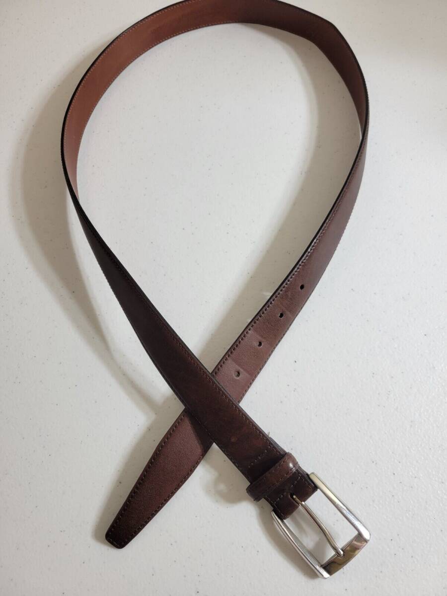 Yahoo!オークション - Casual Dress Belt Men's Brown Genuine Leather...