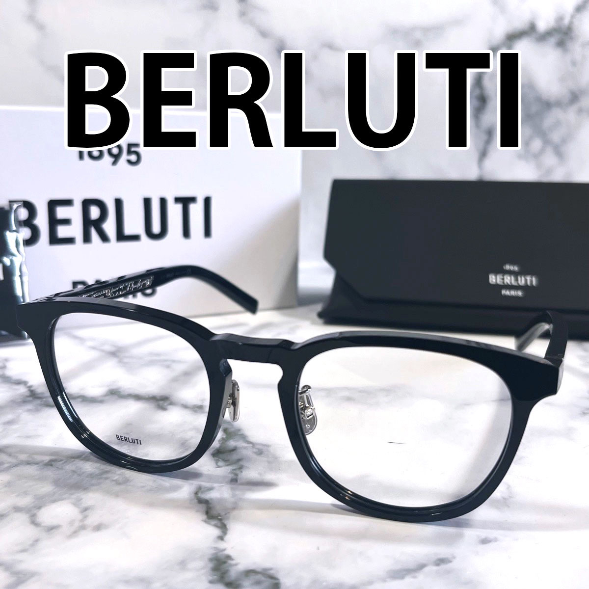 ★1円スタート★ 正規品 ベルルッティ BERLUTI BL50002 001 グレー サングラス メガネ 眼鏡 _画像1