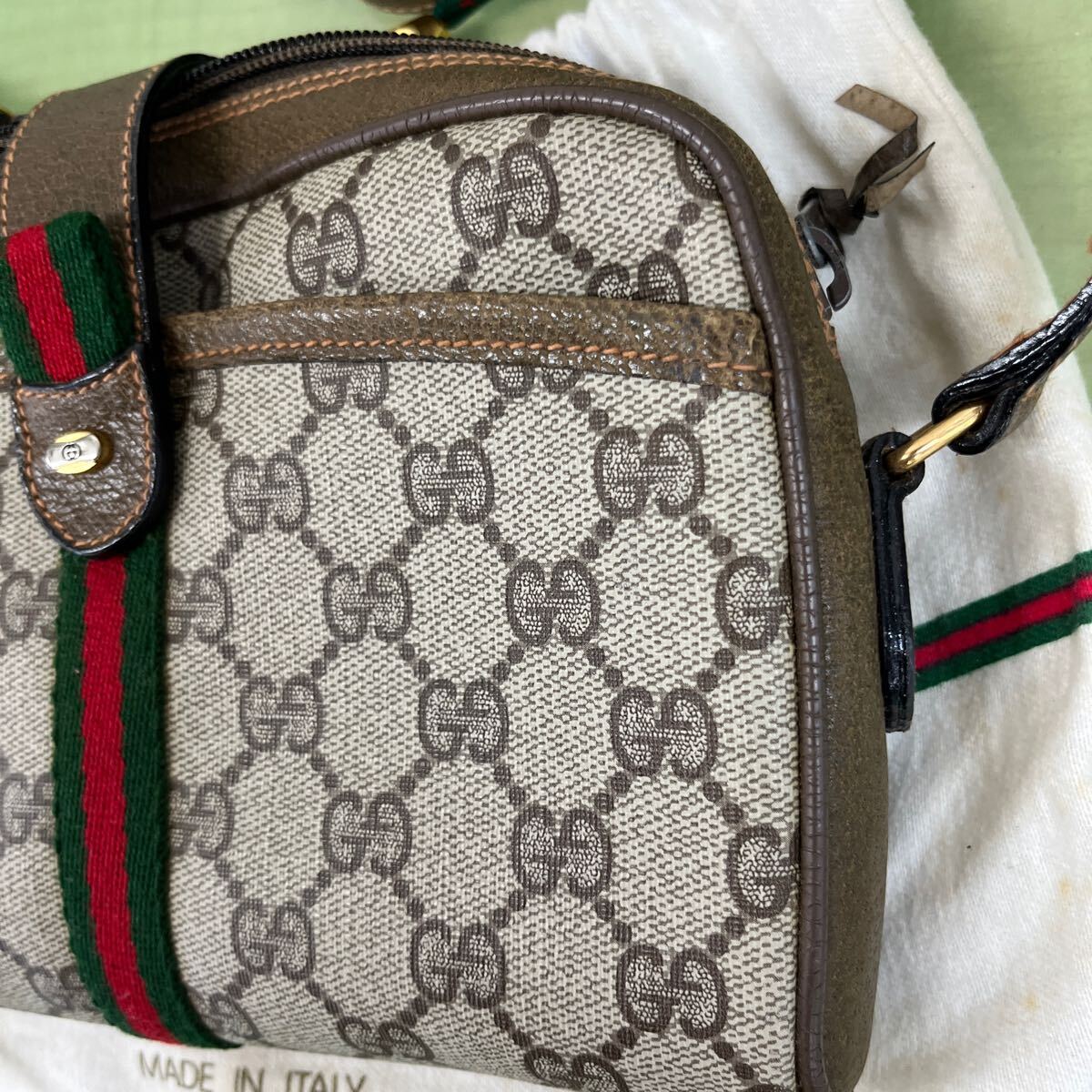 ★GUCCI グッチ オールドグッチ ショルダーバッグ 巾着袋付の画像3