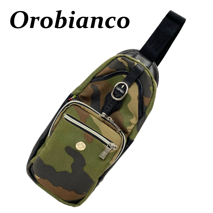 【中古】【非常に良い】OROBIANCO ショルダーバッグ・鞄 ブランド オロビアンコ ボディバッグ カモフラージュ 迷彩柄 r-ob-b-0524-08_画像1