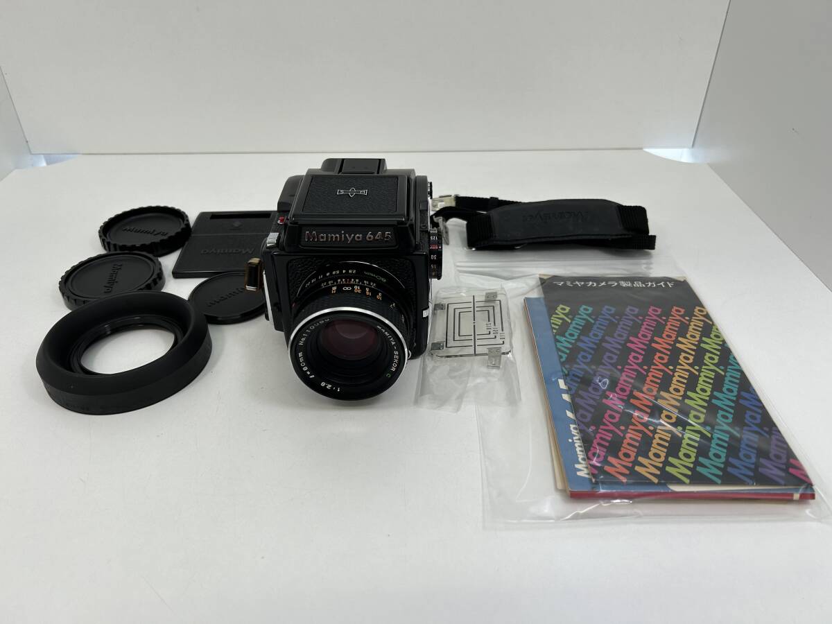 0603-192 0123【1円スタート】 カメラレンズ ファインダー セット マミヤ Mamiya645 1000S MAMIYA-SEKOR C 1：2.8 f=80mm の画像1