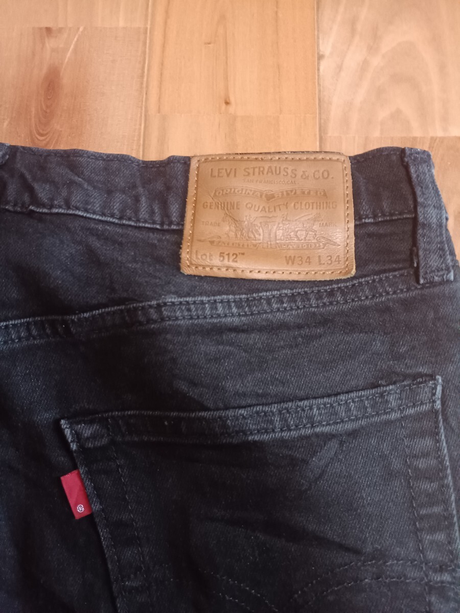 Levi's PREMIUM リーバイス512 ストレッチ ブラックジーンズ W34×L34_画像5