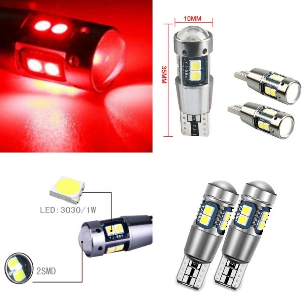 T10/T15/T16 10SMD レッド 赤 激光LED ポジション球 バックランプ球 12V 3030SMD 爆光LED 無極性 キャンセラー内蔵 2個セット_画像5