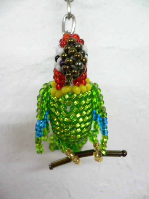  beads key holder parrot .. beads knitting beadwork si-do beads beads Work hand made soft toy charm 