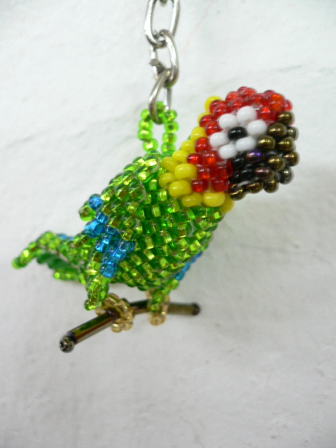  beads key holder parrot .. beads knitting beadwork si-do beads beads Work hand made soft toy charm 