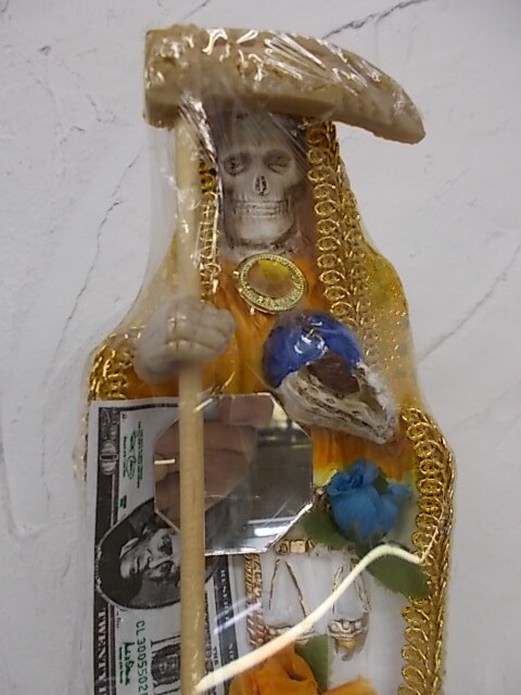  sun tam L teSanta Muerte.. .. Mexico Skull skeleton . person woman god luck with money grande 2