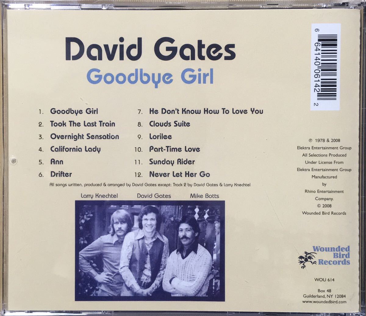 David Gates[Goodbye Girl]78 год . произведение!/ Country блокировка / soft блокировка /la трубочник low /AOR/ название запись . осмотр ./Larry Carlton/David Lindley/Bread