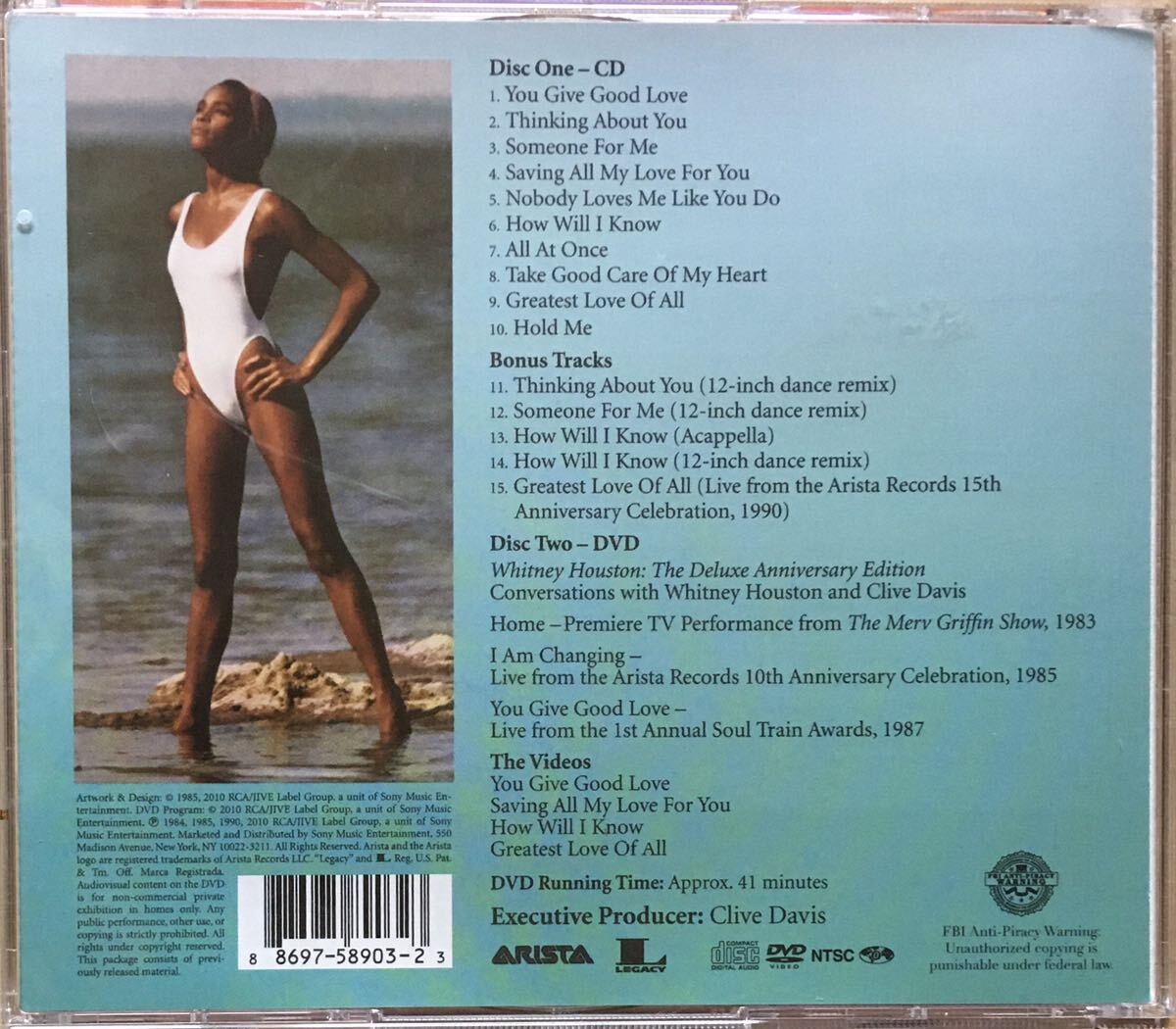 Whitney Houston[WHITNEY HOUSTON THE DELUXE ANNIVERSARY EDITION](CD+DVD)Jermaine Jackson/Roy Ayers/Teddy Pendergrass/Richard Marxの画像4
