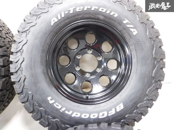 【2022年製タイヤバリ山使用OK】社外 レンコン ホイール 16インチ 8J -11 6穴 PCD139.7 4本 285/75R16 BFグッドリッチ K02 ★ 棚1G24の画像4