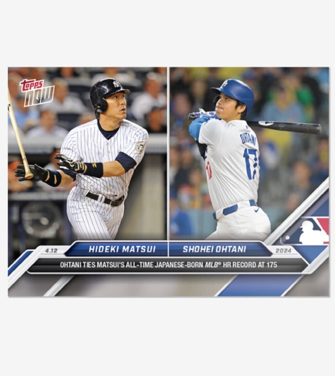 ⑩ドジャース 大谷翔平 Topps now 70 松井秀喜 MLB通算 175号 OHTANI SHOHEI 日本人最多タイ _画像1