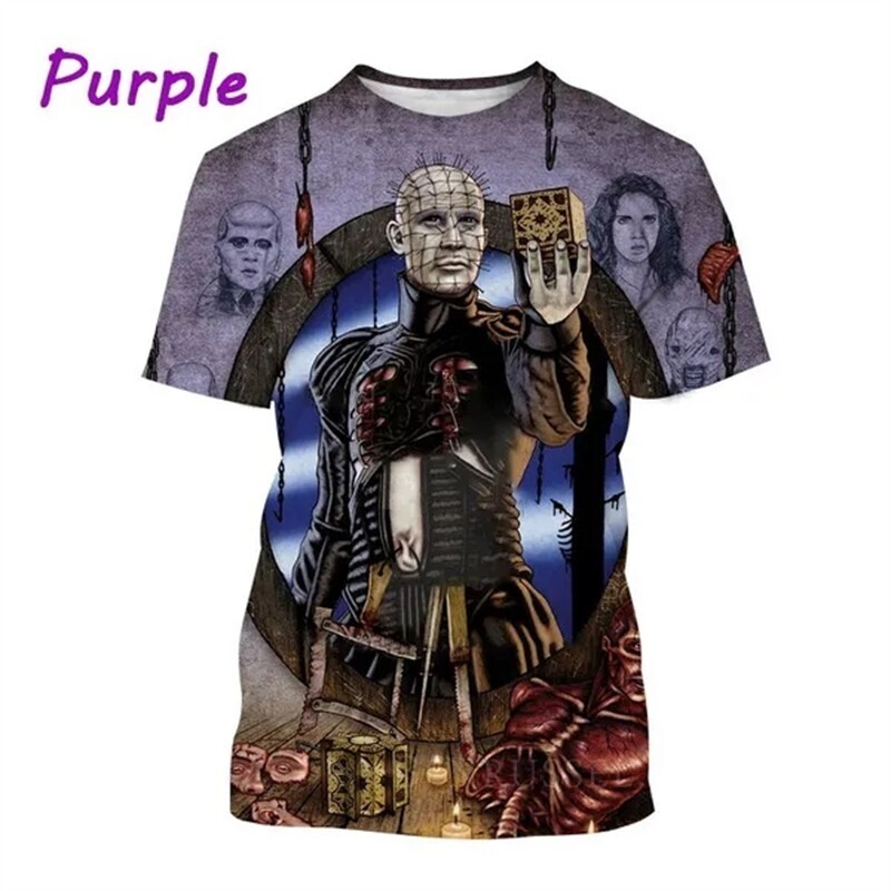 ☆未使用 ヘルレイザー ピンヘッド 3Dプリント 男女兼用 Tシャツ HELLRAISER PINHEAD ホラー 映画 15サイズ 5カラー セノバイト 魔導士