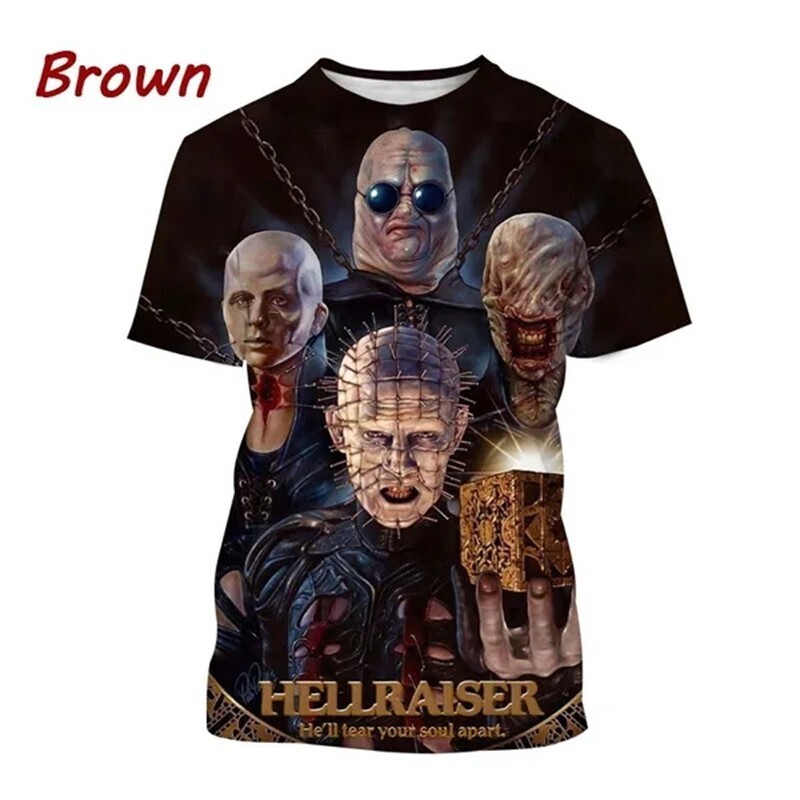 ☆未使用 ヘルレイザー ピンヘッド 3Dプリント 男女兼用 Tシャツ HELLRAISER PINHEAD ホラー 映画 15サイズ 5カラー セノバイト 魔導士