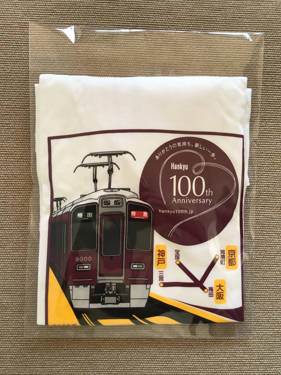 即決★新品　阪急電鉄　Hankyu 100th Anniversary 阪急電車　100周年記念Tシャツ　9000系　デザインTシャツ　綿　送料無料 _画像4